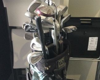 Wilson Golf Bag With Assortment Of Clubs