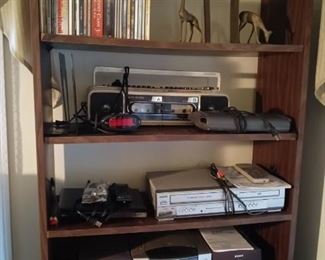 Book Shelf with Various Electronics