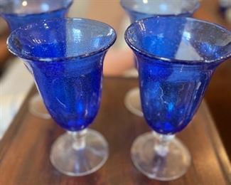 blue crystal glasses