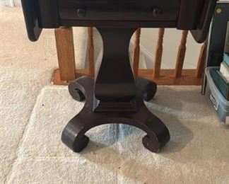 Nightstand with sides that fold up, antique.