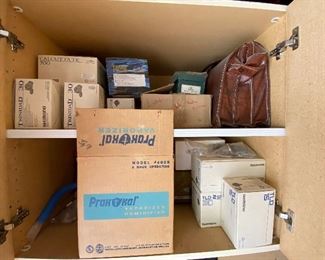 Shimano Trinidad Fishing Equipment, Vintage Prak Kal Glass Vaporizer Humidifier, and Other Misc Garage Items