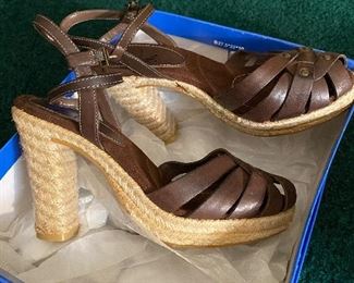 Straw Platform Sandals 