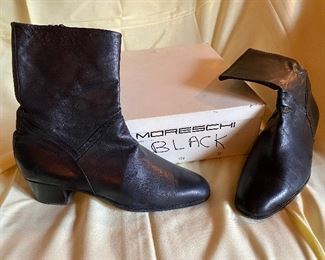Vintage Italian Black Leather Boots