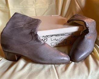 Vintage Italian Grey Leather Boots