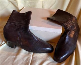 Vintage Italian Black Leather Boots