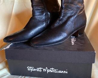 Vintage Italian Black Leather