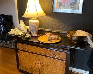 Century furniture Asian MCM buffet - server. Top unfolds for more serving room. 