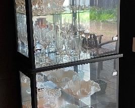 Contemporary ebony & glass display case