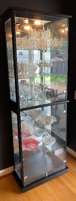 Contemporary ebony & glass display case