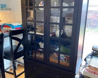 Mission style display cabinet 