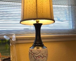 Retro hand painted & signed lamp