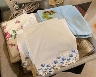 Vintage embroidered pillowcase collection