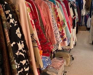 Ladies clothing - large - xl, plus size. Nice collection of button up shirts by Lauren, Coldwater Creek, etc. 
Also nice collection of ladies jackets - a number with an Asian flair , Coldwater  Creek, Drapers & Damon’s,, etc.  