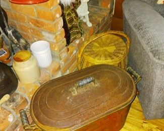 Large copper antique trough tub