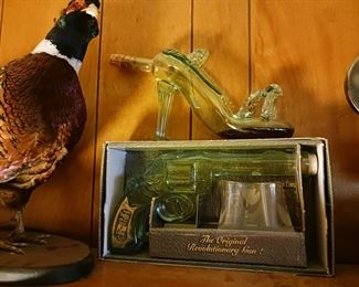 Empty kitchy liquor bottles