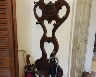 Antique hall tree