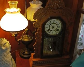 Press back clock mantle clock