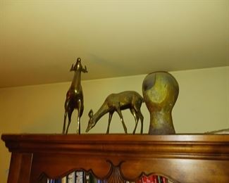 Brass deer figurines