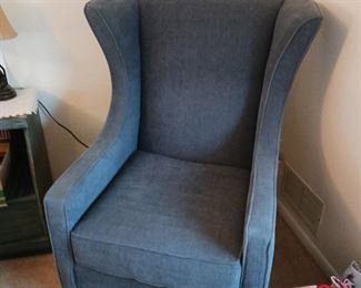 Blue wingback chair