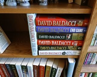 Many hardcover books and novels