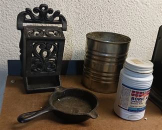 Iron match safe and fry pan