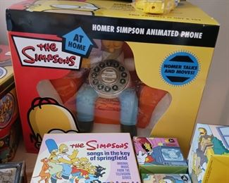 Homer Simpson animated telephone talking plus other Simpsons collectibles talking watches