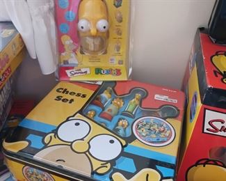 Sealed Simpsons chess set sealed Homer Simpson Rubik's Cube