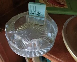 Vintage retro ashtray with match holder built-in