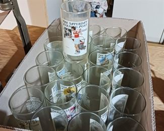 Norman Rockwell Saturday evening post tumblers