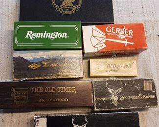 Gerber, remington, Browning, collector knives