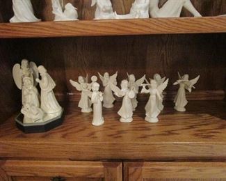 Porcelain Nativity and angel band