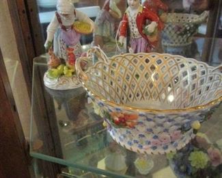 Dresden figurines and small bowl