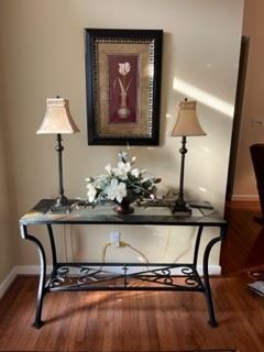 Iron Glass and Tile Table