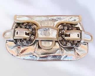 Classic and rare vintage Fendi silver snake and beads with chain handle