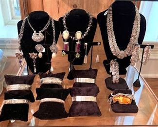 Sterling bangles, vintage Taxco