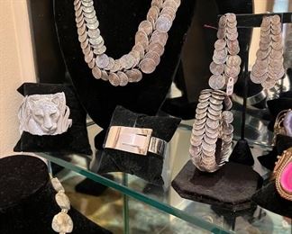 Vintage sterling necklace, bracelet and earring set