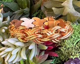 This is Janelle’s favorite piece in the sale!  Vintage 18k heavy gold bracelet with clasp