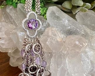 Stephen Dweck sterling silver and amethyst necklace.  This necklace is gorgeous!