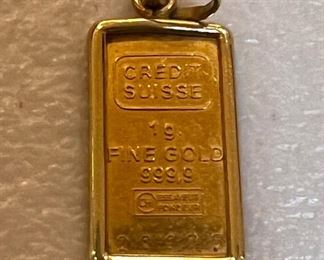 1 gram Credit Suisse pendant