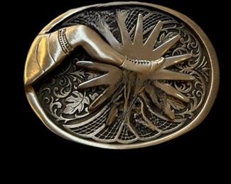 Rare “Gal Leg Spinning Spur” belt buckle