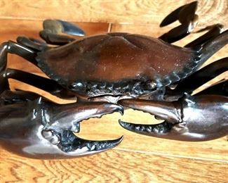 Heavy life size bronze crab