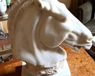 Carrera marble horse head bust