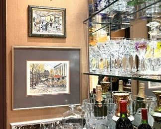 Baccarat, Japanese Cobalt beer steins, Murano….doesn’t get better than this!