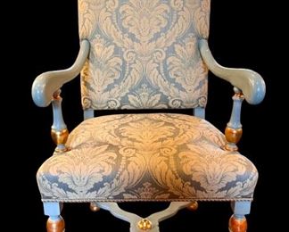Dining Room chairs were custom and the gilding was was done by the gilders for The Pope.