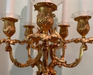 Top of French bronze dore candelabra