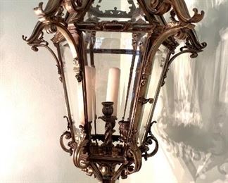 Antique bronze candle floor lamp - very tall