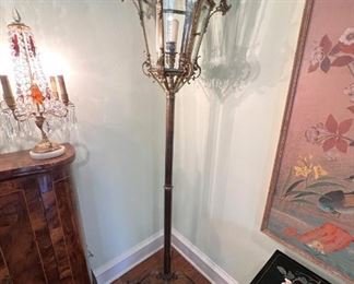 Antique candle floor lamp