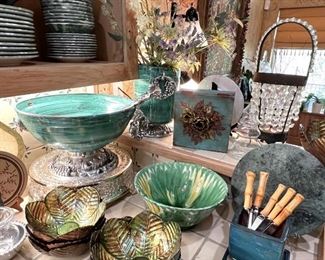 Silver plateau, vintage bowls, bamboo handled knives.  There is great stuff in the kitchen and none of it is boring!