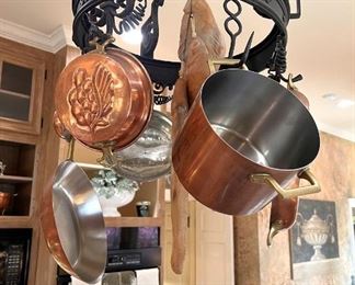 Vintage and antique copper pots and pans