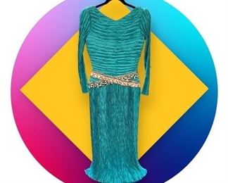 Vintage Mary McFadden floor length gown.  The color is amazing!